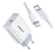Зарядное устройство Ugreen Quick charge 4.0 PD 3.0 18W + Кабель Ugreen MFi USB-C to Lightning 1.5M (CD137) - изображение 1