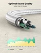 Спліттер Ugreen перехідник-розгалужувач 3.5mm 2 AM to 3.5mm AF з нейлоновою оплеткою 20СМ Metal Silver (AV140) - зображення 7