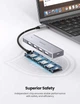 USB-хаб Ugreen USB Type-C to USB 3.0 hub портативный тонкий 4-портовый концентратор 15 см Black (CM219) - изображение 7
