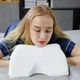 Подушка ортопедическая туннель для шеи из пены с эффектом памяти Memory Foam Pillow изогнутая анатомическая подушка для сна Белая - изображение 5