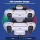Зарядка для джойстика PS5 Dobe Док Станция для PlayStation 5 PS5 DualSense на 2 геймпада с LED подсветкой Серый - изображение 2