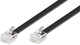 Кабель телефонний Goobay RJ12 M/M 10.0m плоский Flat 6P6C AWG28 1:1 чорний(75.05.0323) - зображення 1