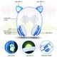 Беспроводные детские Bluetooth наушники с кошачьими ушками и цветной подсветкой Cat VZV-23M (Синие) - изображение 4