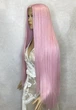 Перука на сітці PoliLy Lace Wig Super Straight тон Pink довгий рожевий 100 см термостійке волокно - зображення 2