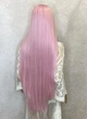 Перука на сітці PoliLy Lace Wig Super Straight тон Pink довгий рожевий 100 см термостійке волокно - зображення 4