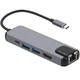 USB-хаб U&P BYL-1010N Type-C - LAN RJ45 / HDMI / 2xUSB 3.0 / USB Type-C Grey (BYL-1010N-GY) - зображення 1