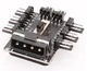 Перехідник MOLEX на 8 кулерів розгалужувач молекс 3 pin hub кулер fan кулер (533518644) Чорний - зображення 5