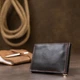Кожаный стильный зажим для денег унисекс GRANDE PELLE 11541 Черный - изображение 8