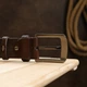 Гладкий мужской ремень Vintage Коричневый 3079-84760 - изображение 7