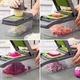 Овочерізка ручна Veggie Slicer 14в1 універсальна - Багатофункціональний мультислайсер – кухонна терка для нарізки овочів та фруктів з насадками та контейнером, Сірий із зеленим (D-2019090835) - зображення 2