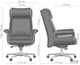 Крісло офісне Truman Grey 1220+80*800*870 Метал/Шкіра, колір Хром/сірий AMF - зображення 9