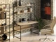 Стіл комп'ютерний письмовий з металевим каркасом в стилі Лофт (Loft) DrevoGoods посилений, прямий, робочий для дому та офісу 1200х750х600мм; метал: Чорний; дерево: Дуб Сонома + стелаж з полицями (707|49) - зображення 1