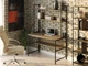 Стіл комп'ютерний письмовий з металевим каркасом в стилі Лофт (Loft) DrevoGoods посилений, прямий, робочий для дому та офісу 1000х750х600мм; метал: Чорний; дерево: Аліканте темний + стелаж з полицями (705|49) - зображення 2