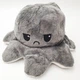 Мягкая игрушка Осьминог перевертыш двусторонний веселый грустный Mood Octopus 16 см UKC серо/белый - изображение 5