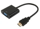 Кабель-перехідник HDMI -> VGA конвертер адаптер без звуку (Емулятор монітора) HDMI2VGA (388167260) Чорний - зображення 2