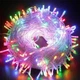 Гірлянда ланцюг світлодіодна класична 10м 100 LED прозорий шнур круглі лампочки різнокольорова - зображення 1