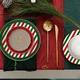 Обеденная тарелка в полоску с оленем "Merry Christmas" - изображение 3