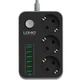 Сетевой фильтр LDNIO SE3631 3 розеток 220V 17W 6USB 3.4A 1.6m Black/White - изображение 1
