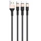 Дата кабель Hoco Xpress X26 3in1 Lightning -MicroUSB-Type-C (1m) Чорний / Золотий - зображення 3