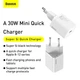 Сетевое зарядное устройство Baseus 30W 1Type-C Super Si Quick Charger PD3.0 3A White - изображение 9