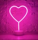 Настільний неоновий світильник нічник Серце декоративне Neon Decoration Lamp Heart - Рожевий - зображення 1