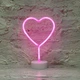 Настільний неоновий світильник нічник Серце декоративне Neon Decoration Lamp Heart - Рожевий - зображення 2