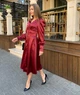 Атласна сукня Бордова 110496 XS - зображення 2