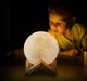 Ночник Светильник настольный 3D Moon Light Lamp Луна на пульте и сенсорное управление 14,5 см с аккумулятором 16 цветов GS-3541 - изображение 5