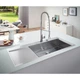GROHE Мийка для кухні 1160 x 520 мм, 1 чаша, матова, в рівень зі стільницею (31582SD0) - изображение 3