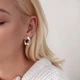Серебряные серьги "Капельки" 123103 Онікс - изображение 5