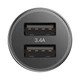 Автомобільний зарядний пристрій Baseus Small Screw 3.4 A Dual-USB Car Charger Black (CAXLD-C01) - зображення 2