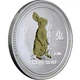 Срібна монета 1oz Рік Кролика 1 долар 1999 Австралія (позолота) - зображення 3