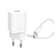 Зарядне мережеве Baseus (TZCCSUP-B02) Super Si Quick Charger PD+QC3.0 20W Lightning-Type-C Білий - зображення 1