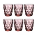 Набір склянок із кольорового скла Glassware 6 шт 240 мл Рожевий (Великий ромб) 1031A - зображення 3
