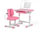 Комплект парта и стульчик Evo-kids BD-23 (стол+стул+полка+лампа) столешница белая / цвет пластика розовый BD-23 PN - изображение 1