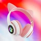 Беспроводные детские блютуз наушники с MicroSD и FM-Радио STN-28 Bluetooth со светящимися кошачьими ушками (Розовые) - изображение 1