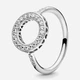 Серебряное кольцо Pandora Signature 191039CZ 60 Серебристое (00012469) - изображение 2