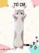 Гигантская мягкая плюшевая игрушка Длинный Кот Батон котейка-подушка Серый 110 см - изображение 1