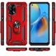 Ударостійкий чохол Serge Ring for Magnet для Oppo A74 4G Червоний Без бренду - зображення 2