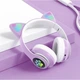 Беспроводные Bluetooth наушники CAT STN-28 Гарнитура с микрофоном FM радио + AUX, подсветка (Фиолетовый) - изображение 2