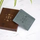 Докхолдер из натуральной кожи в деревянной коробке с гравировкой, Light blue, WOODPRESENT - изображение 1