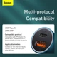 Автомобильное зарядное устройство BASEUS Golden Contactor Pro Dual (1USB, 1Type-C, 40W). Grey - изображение 3