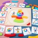 Деревянные строительные блоки Rainbow Puzzle Развивающая радуга пазл с карточками Dabitoy - изображение 3