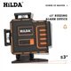 Лазерний рівень нівелір для стяжки підлоги HILDA 4D 2022 16 ліній 360° градусів Зелений промінь + пульт, що самовирівнюється - зображення 5
