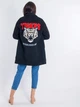 Пальто з нашивкою "TIGERS" Only 117327504 XS (71472XS) Чорний - зображення 2