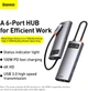 USB-хаб Baseus Metal Gleam Series 6-in-1 Type-C Gray (CAHUB-CW0G) - зображення 12