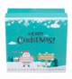 Новогодняя подарочная коробка "Merry Christmas", 17х17х7,5 см, цвет бирюза - зображення 1
