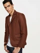 Мужской однотонный пиджак Shein 180723707 2XL (921172XL) Коричневый - изображение 3