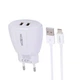 Сетевое зарядное MOXOM 2в1 micro 2USB/2.1A (KH-68) - изображение 1