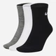 Набор мужских носков хлопковых Nike U Nk Everyday Ltwt Ankle SX7677-964 46-50 3 пары Черный/Белый/Серый (194955549476) - изображение 1